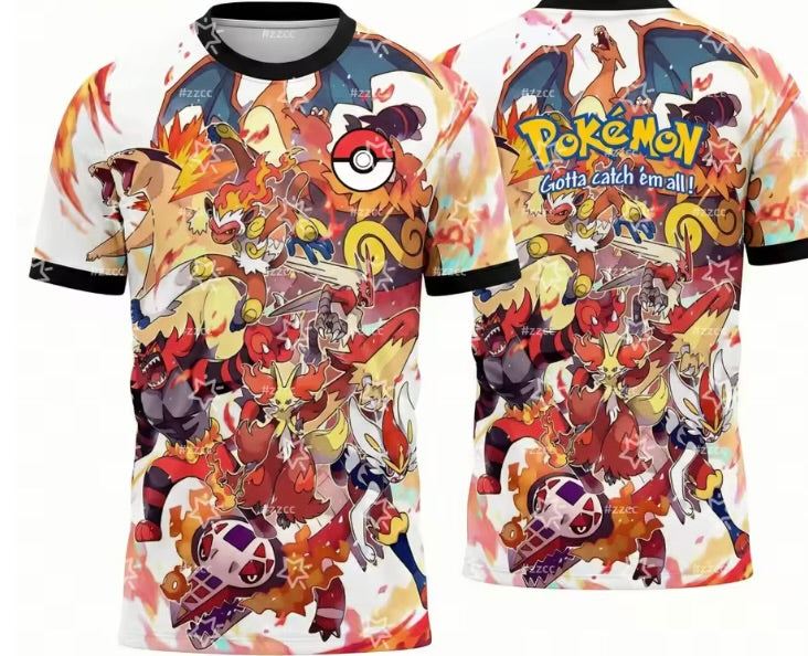 Fire Type Graphic T-Shirt – Men's Unisex Anime Tee | ICO Trainer Threads
